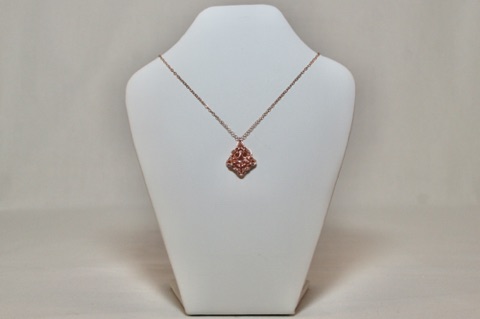 Celtic Labyrinth Pendant in Rose Gold Enameled Copper